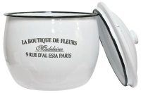 
Enamelware - Fleur Bowl with Lid - Primitive Country Rustic Enamel Home Decor
